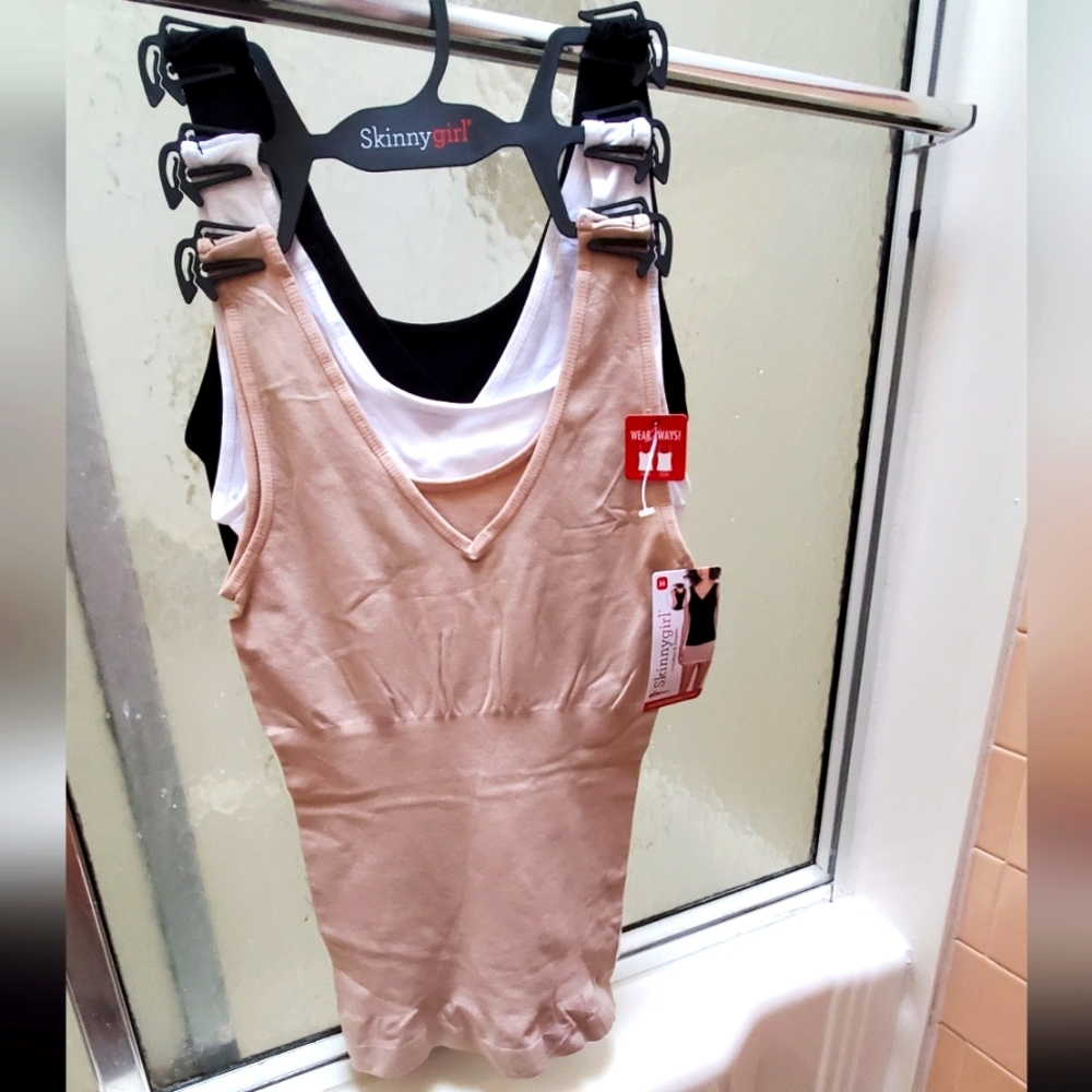 NWT SKINNYGIRL 3PK Shaping Reversible Camis; Medium Sz; Smooths & Shapes; $45
